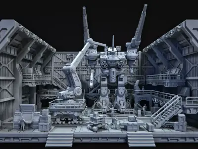 Repair Bay Set Plus Mech 3D print model