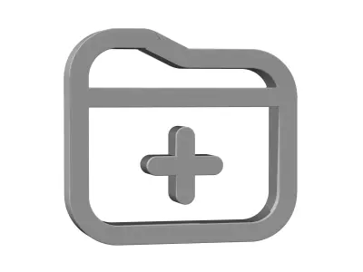 3d add folder icon Low-poly 3D model