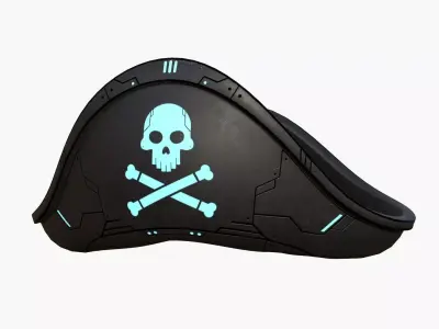 SciFi Pirate Hat A03 - Futuristic Character Design Low-poly 3D model