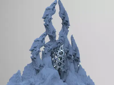 Grand Tri Clawed Mountain castle 3D model