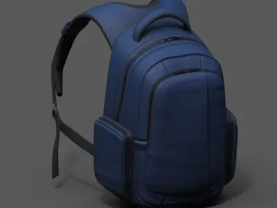 Backpack human generic blue scifi fantasy space millitary  Low-poly 3D model