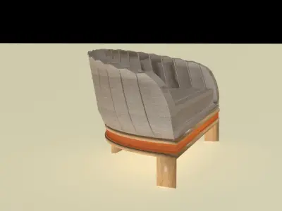 Modern hemispherical sofa Low-poly 3D model