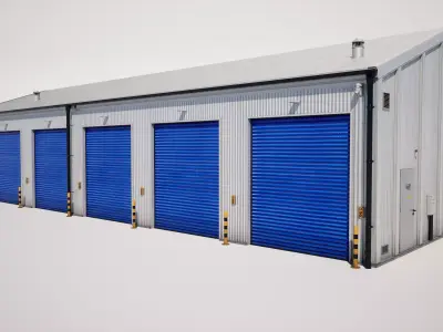  Industrial Warehouse Building Low-poly 3D model