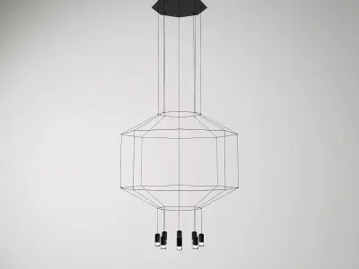 Vibia Wireflow 0401 Geometric Line Chandelier Model 3D model