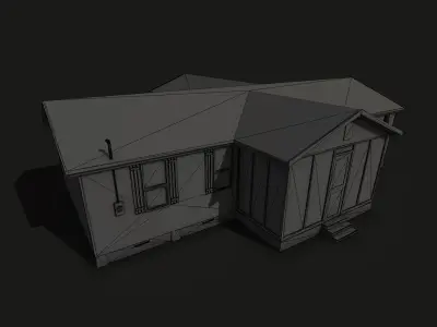 Suburban Family House Low-poly 3D model