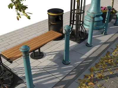 street 01 Low-poly 3D model