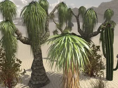 Desert Vegetation Pack Low-poly 3D model