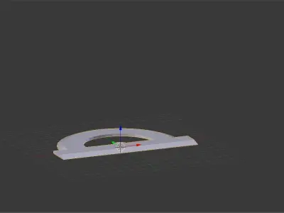 protractor door handle Low-poly 3D model
