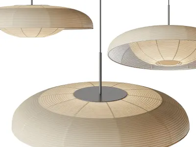 Boho Art Fabric Pendant Light Lampshade 3D model