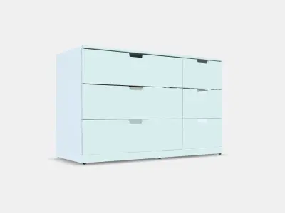 NORDLI Chest of 6 drawers Low-poly 3D model