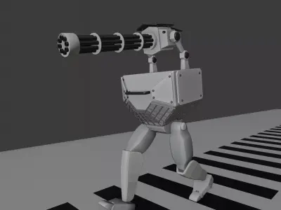 Dystopian Heavy Assault Mech 3D Model 3D model