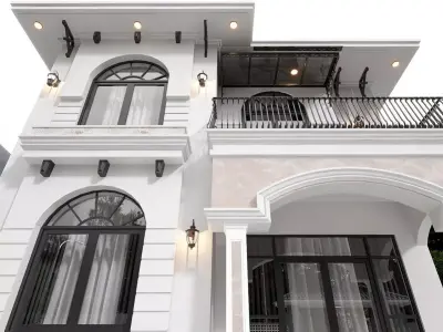 Mediterranean Revival style exterior 3D model