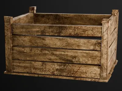Wooden crate box Game Assets item6 3D model