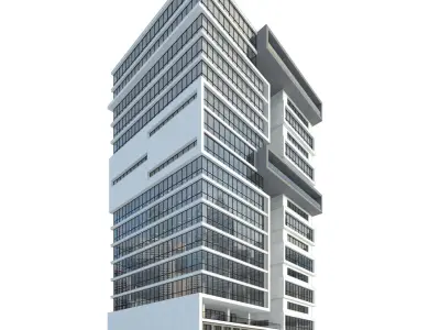 High-rise office building No8 Low-poly 3D model