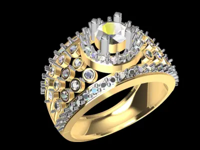 light weight diamond ring 3D print model