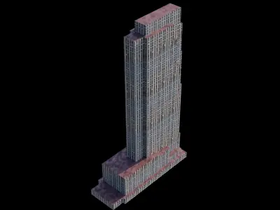 30 Rockerfeller Plaza - NYC Low-poly 3D model