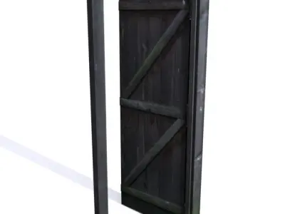 Door 20 wooden Low-poly 3D model