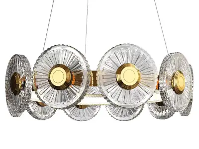 FLORIDA glass chandelier with gold rims Low-poly 3D model