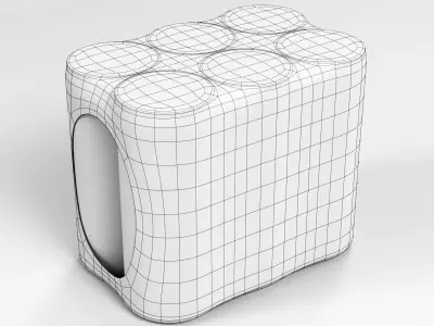 6 Pack 330ml Sleek shrinkwrapped beverage cans 3D model