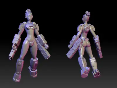Battlesuit Space Girls 3D print model