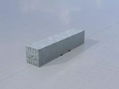 Shipping-Container light gray 40ft Low-poly 3D model
