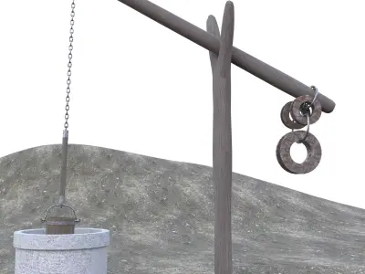 Old Rustic Well Low-poly 3D model