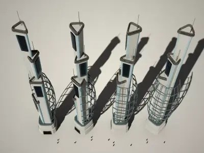 Iso Tower11 Low-poly 3D model
