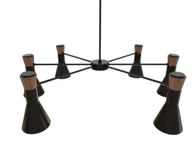 Brentston Metal Chandelier Black 3D model