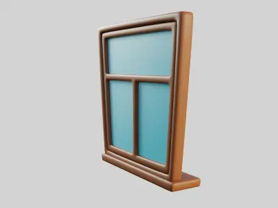 Cartoon Window 27b 3D model