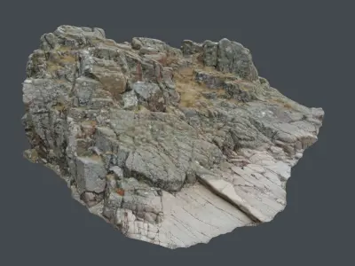 3d scanned rock cliff W 3D model