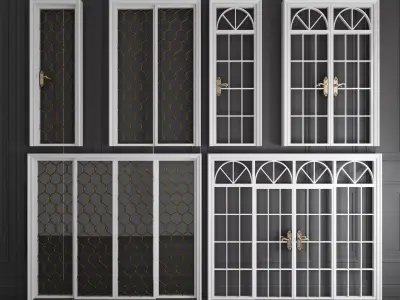 style Sliding door glass combination 3D model