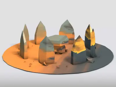 Low Poly Stones Vol2 3D model