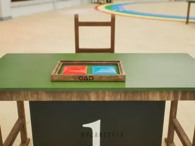 Squid Game Six Legged Pentathlon Game Level Low-poly 3D model