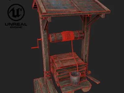 Water Well Low-poly 3D model Low-poly 3D model