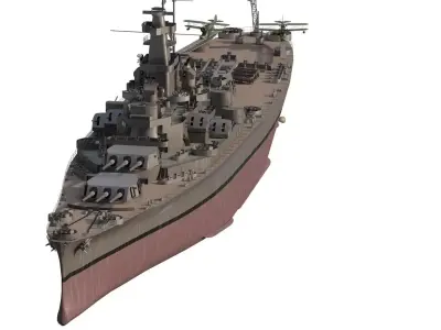 US NAVY BATTLESHIP SOUTH DAKOTA CLASS 3D model