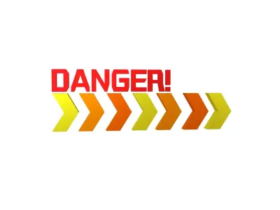 Cyberpunk Future Danger Sign v2 011 Low-poly 3D model