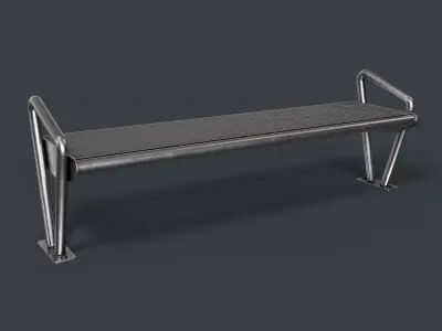 Metal Modern Bench 26 PBR Game Ready Low-poly 3D model