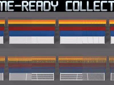 PBR Metal Fence 3D Model Pack