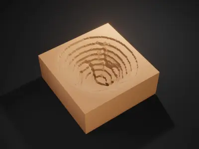 Isometric mining terrain Low-poly 3D model