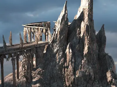 Stone Persian Empire Tower Rocks  3D model