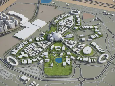 Dubai - Expo 2020 Low-poly 3D model
