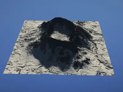 Landscape Environment Volcano Snow 16 Low-poly 3D model