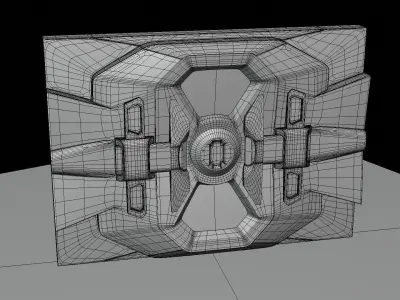 SciFi Door Low-poly 3D model purchase
