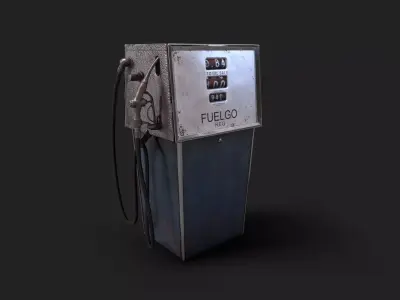 Vintage Gas Pump Dispenser 70s 80s Low-poly 3D model
