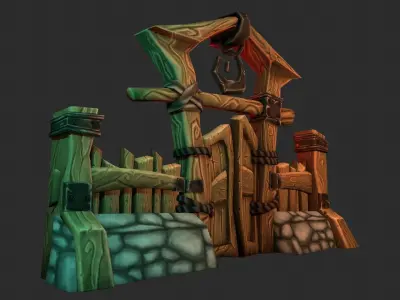 woodgate cartoon Low-poly 3D model