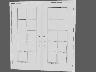 FrenchDoor Low-poly 3D model