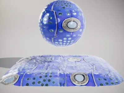 HQ PBR Textures Set Glowing Futuristic Glass Texture