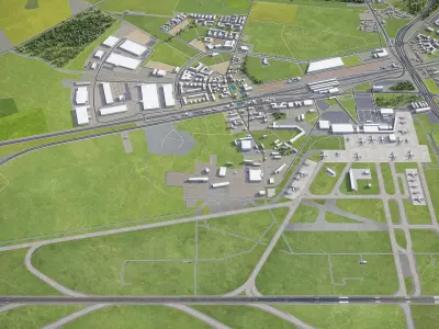 Berlin Schonefeld Airport - SXF Low-poly 3D model