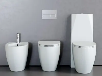 Esedra by SDR Ceramiche Bull WC Low-poly 3D model