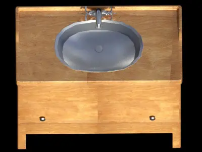 Cabinet Sink - PBR - Textured Low-poly 3D model